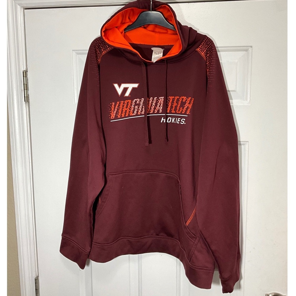 Knights Apparel Virginia Tech Hokies Hoodie Maroon Orange Mens XL RN104648